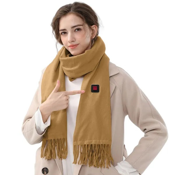 USB Electric Heated Scarf – Warm Winter Neck Wrap for Men & Women