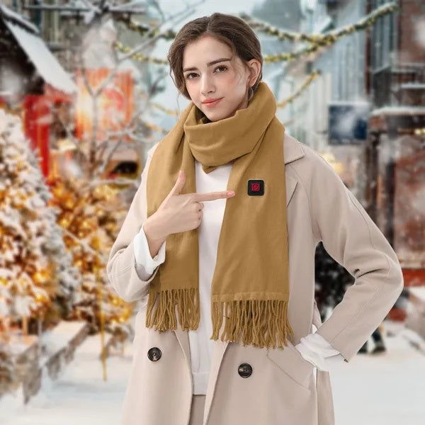 USB Electric Heated Scarf – Warm Winter Neck Wrap for Men & Women