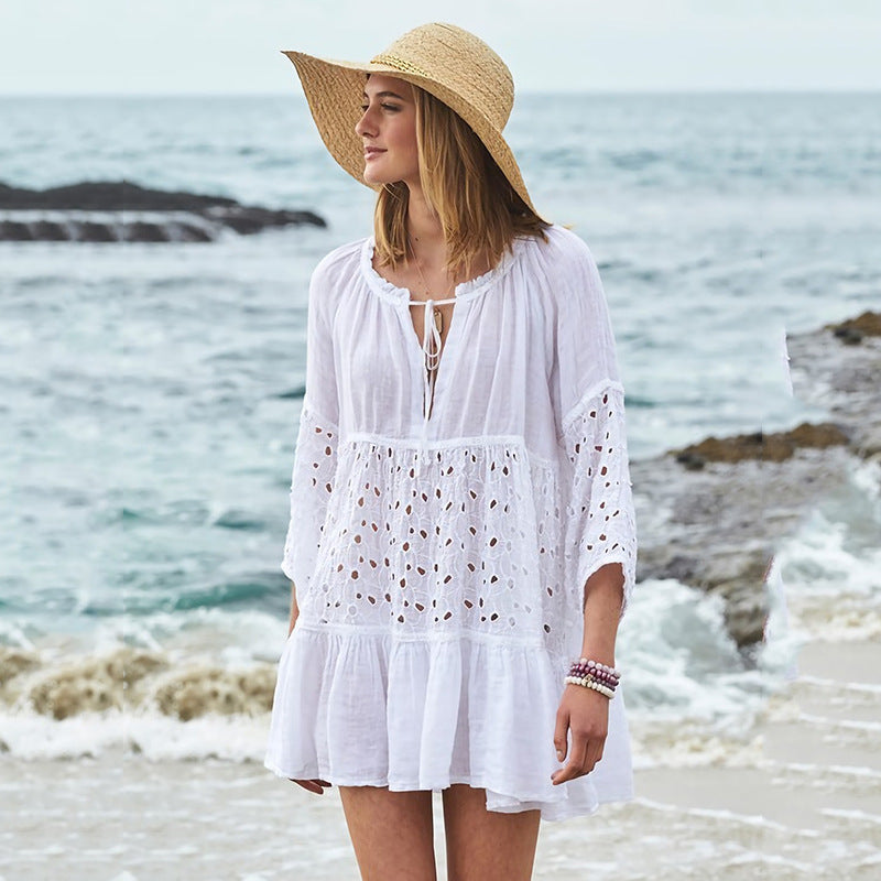 Women’s Sun Protection Blouse – Loose Lightweight Bikini Cover-Up Shirt for Beachwear