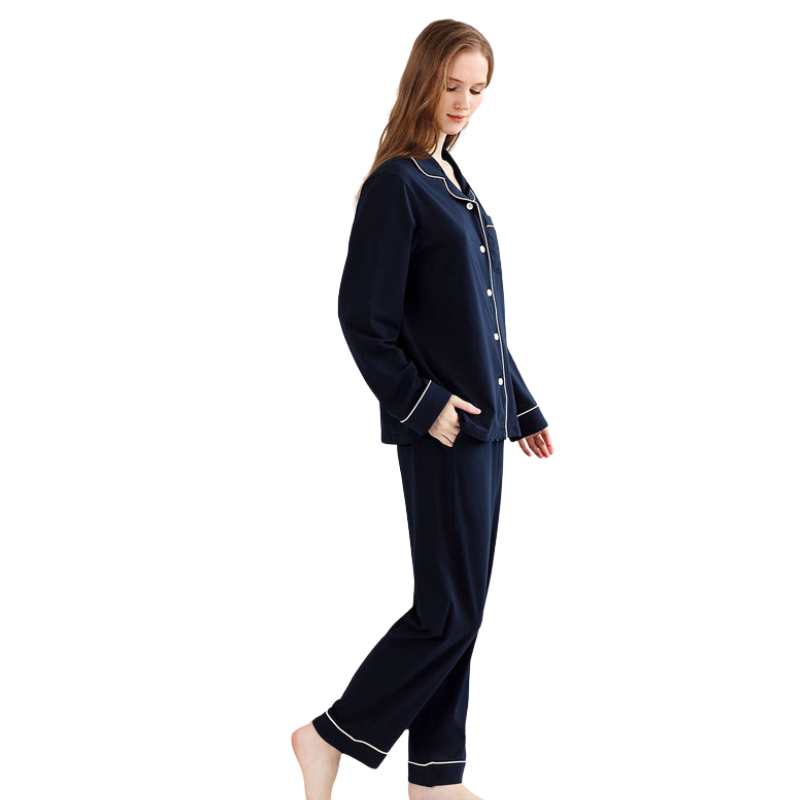 RONGTAI Women’s Sleepwear Set – Cozy Cotton Long Sleeve Pajamas