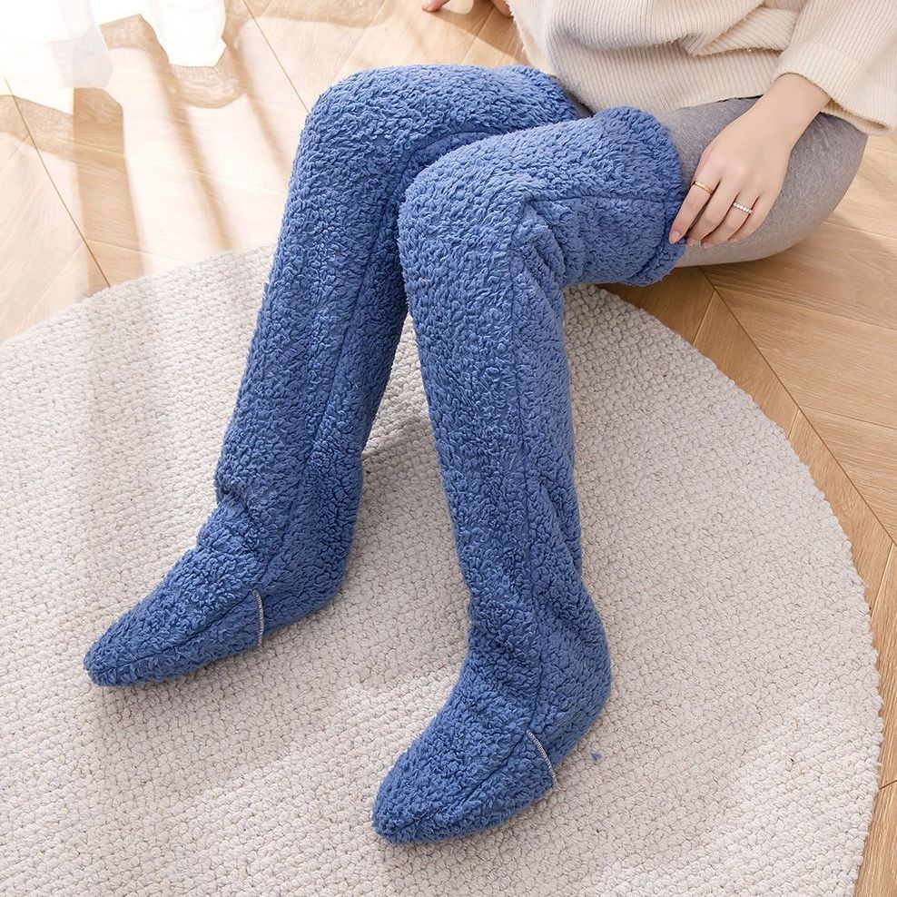 Women’s Over-the-Knee Fuzzy Socks – Warm Winter Knee-High Stockings for Home & Sleep