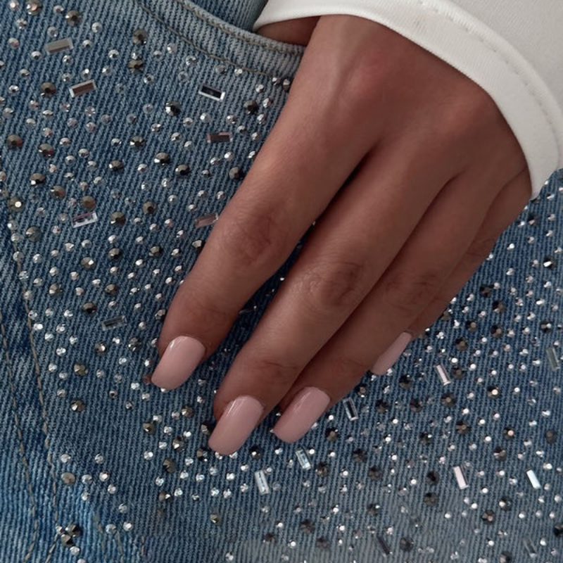 Women’s Irregular Rhinestone Jeans – Trendy Distressed Sparkle Denim Pants