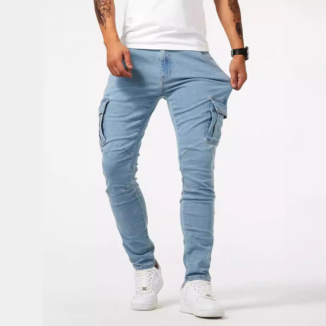 Men’s Casual Cargo Pants – Stretch Slim Fit Lightweight Jeans for Spring & Summer