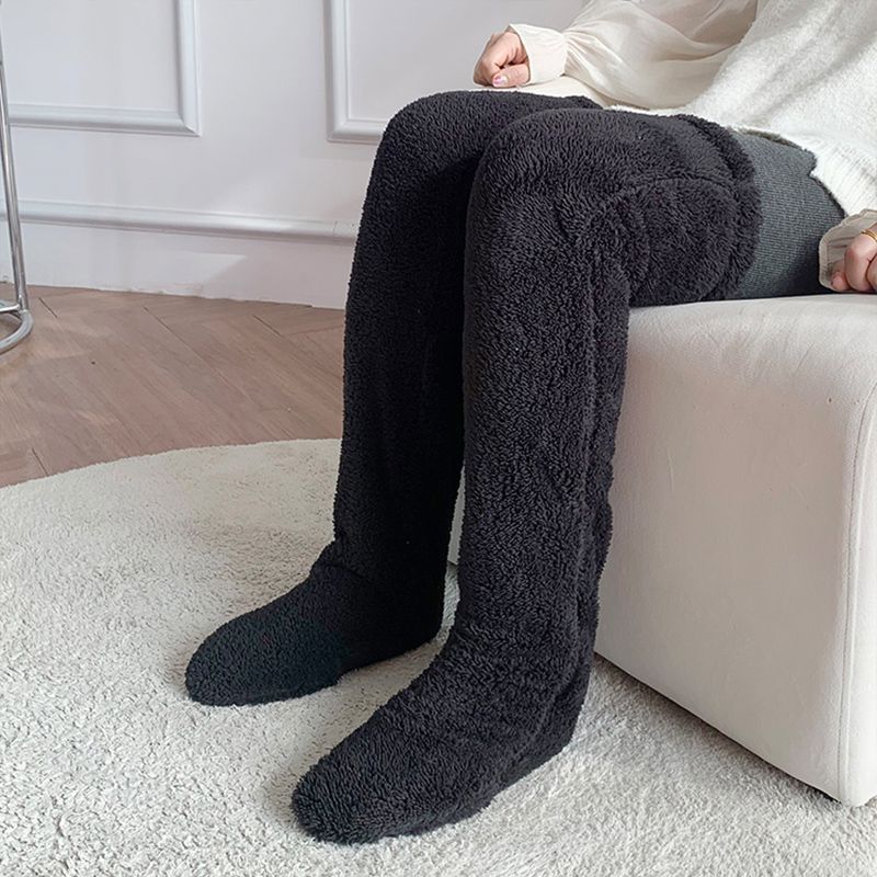 Women’s Over-the-Knee Fuzzy Socks – Warm Winter Knee-High Stockings for Home & Sleep