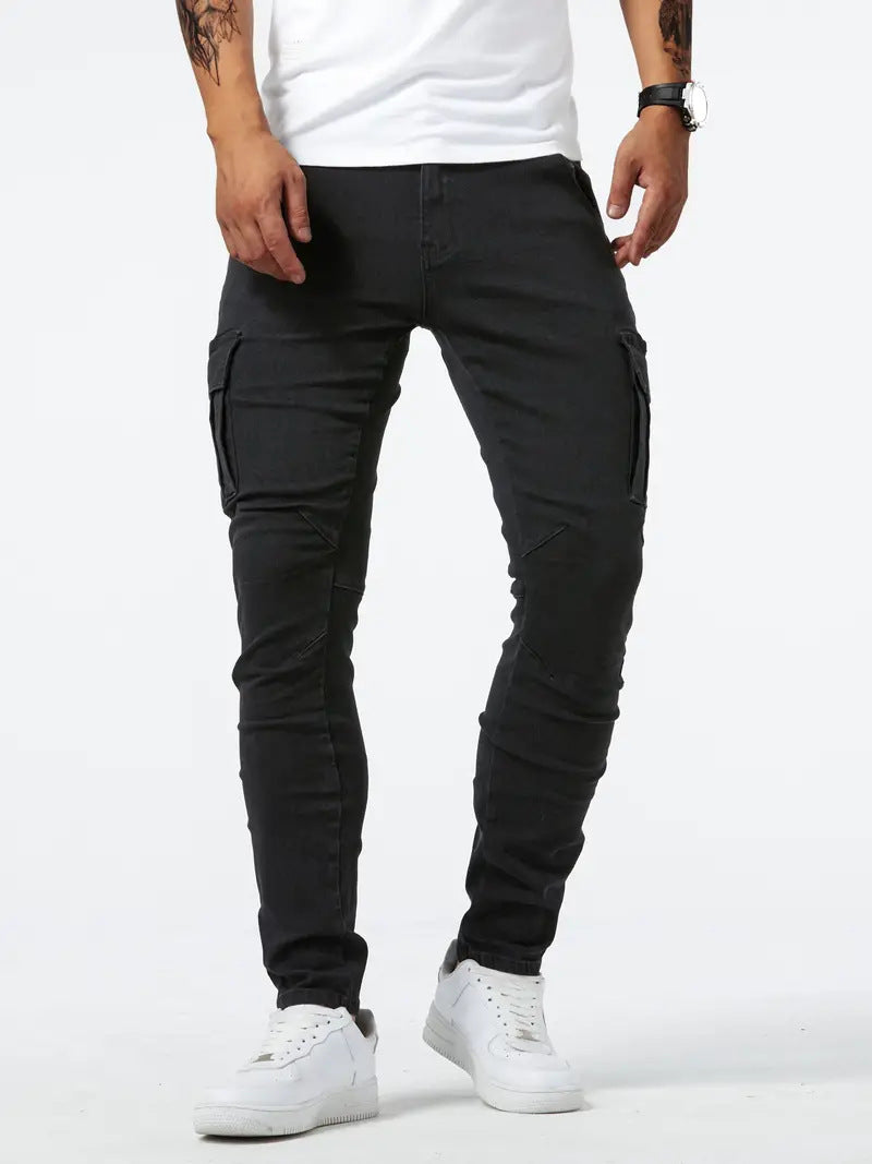 Men’s Casual Cargo Pants – Stretch Slim Fit Lightweight Jeans for Spring & Summer