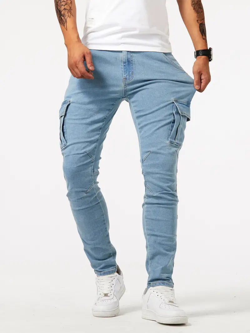 Men’s Casual Cargo Pants – Stretch Slim Fit Lightweight Jeans for Spring & Summer