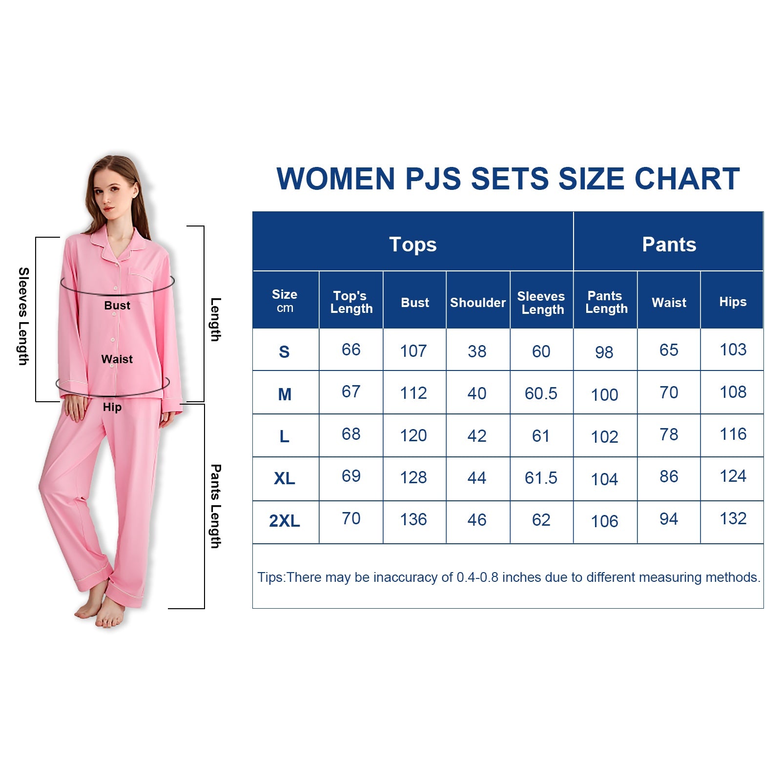 RONGTAI Women’s Cotton Pajama Set – Comfy Long Sleeve Sleepwear 2-Piece