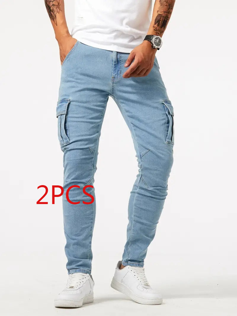 Men’s Casual Cargo Pants – Stretch Slim Fit Lightweight Jeans for Spring & Summer