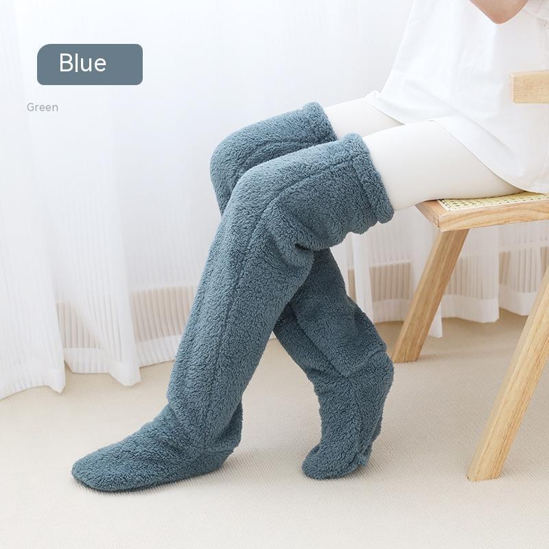 Women’s Over-the-Knee Fuzzy Socks – Warm Winter Knee-High Stockings for Home & Sleep