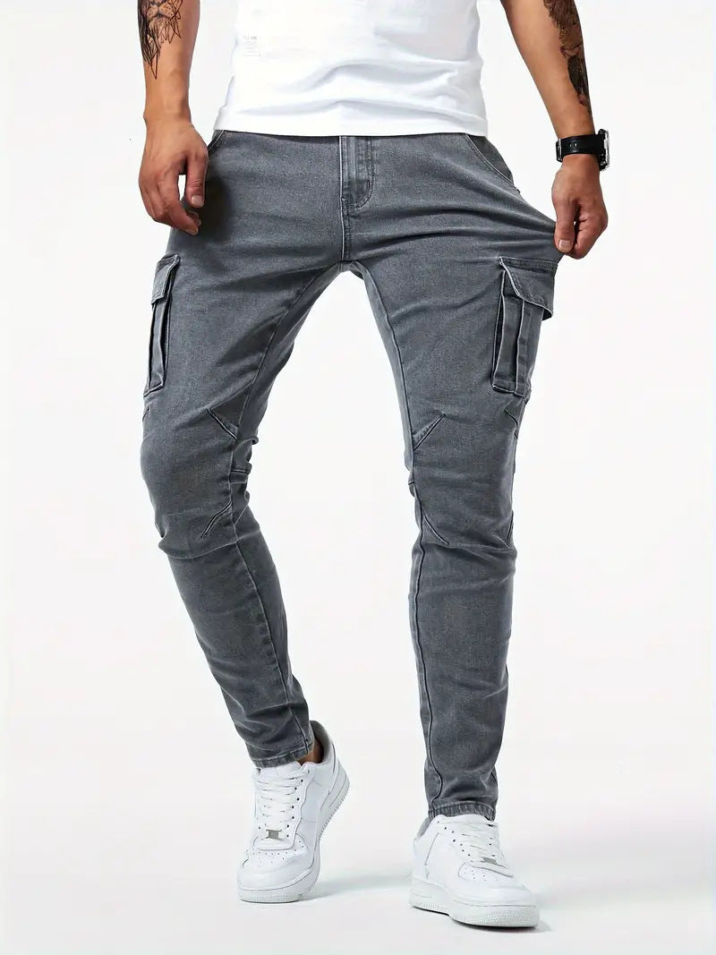 Men’s Casual Cargo Pants – Stretch Slim Fit Lightweight Jeans for Spring & Summer