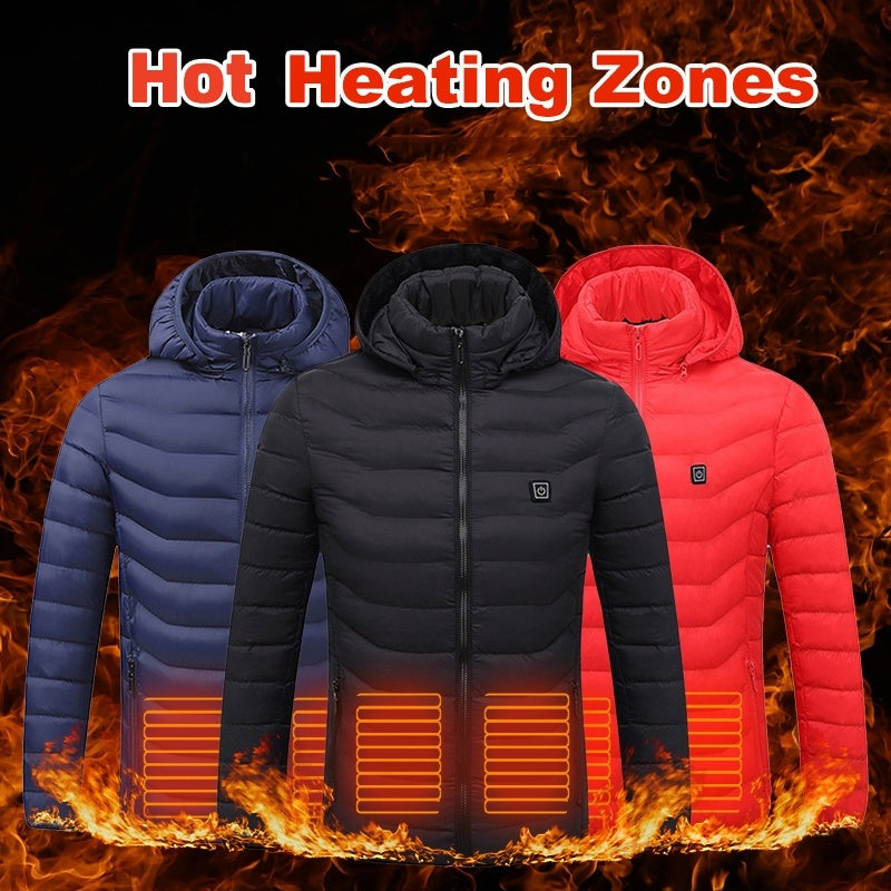 Men's USB Heated Jacket – Winter Thermal Electric Cotton Coat