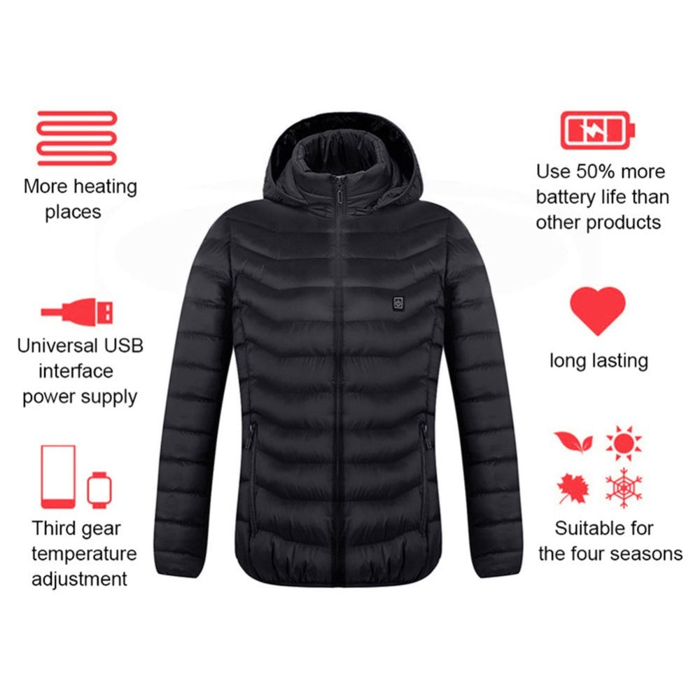 Men's USB Heated Jacket – Winter Thermal Electric Cotton Coat